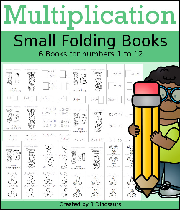 Multiplication Small Books - 6 different types of book options with filled in, missing number and number bonds $ - 3Dinosaurs.com