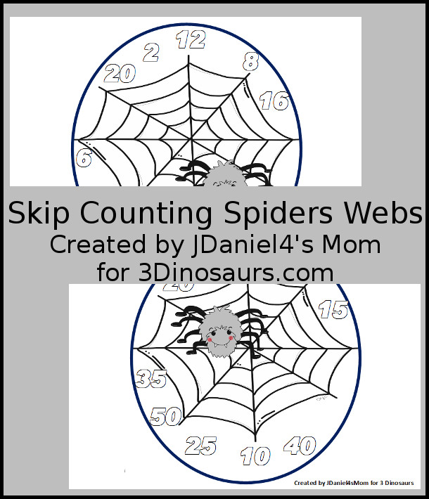 Free Fun Fine Motor Skip Counting Spiders Webs Created by  JDaniel4's Mom -  3Dinosaurs.com