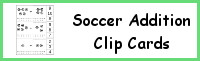 Soccer Addition Clip Card Printable