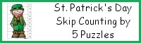 St Patrick's Day Themed Skip Counting by 5 Puzzles