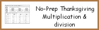 No-Prep Thanksgiving Themed Multiplication & Division