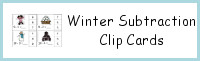 Winter Subtraction Clip Cards