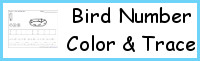 Bird Themed Number Color & Trace