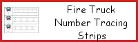 Fire Truck Number Tracing Strips
