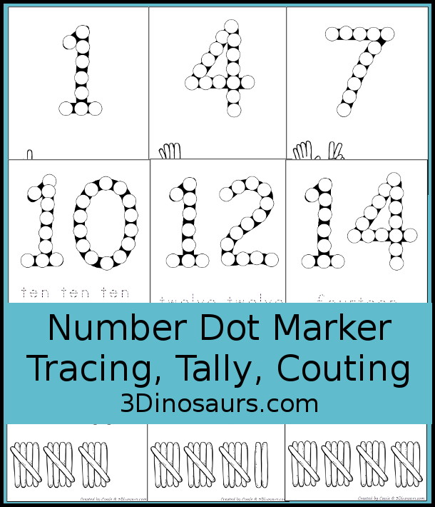 Number Dot Marker Pages - 3Dinosaurs.com