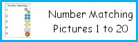 Number Matching with Pictures 1 to 20