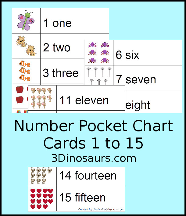 Number Pocket Chart Cards 1 to 15