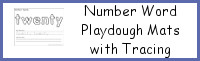 Number Word Playdough Mats with Tracing