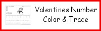 Valentines Themed Number Color & Trace