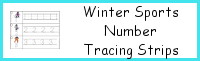 Winter Sports Number Tracing Strip