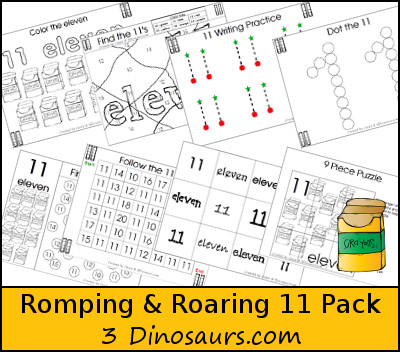 Romping & Roaring Number 11 Pack - 3Dinosaurs.com