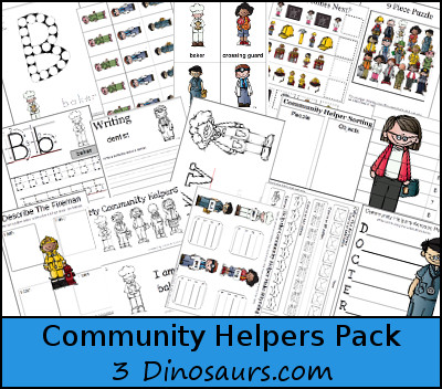 Community Helpers Pack for ages 2 to 10 - 3Dinosaurs.com
