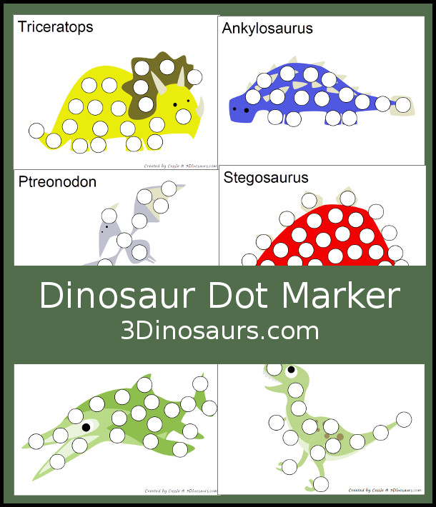 Free Dinosaur Dot Markers
