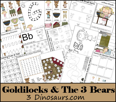 Free Goldilocks & The Three Bears Pack - 3Dinosaurs.com