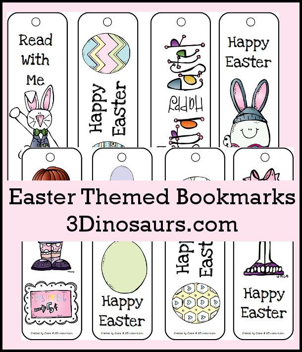 FREE Easter Bookmarks - 3Dinosaurs.com