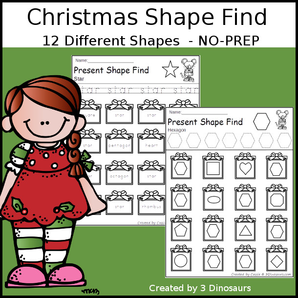 Christmas Shape Find - 3Dinosaurs.com