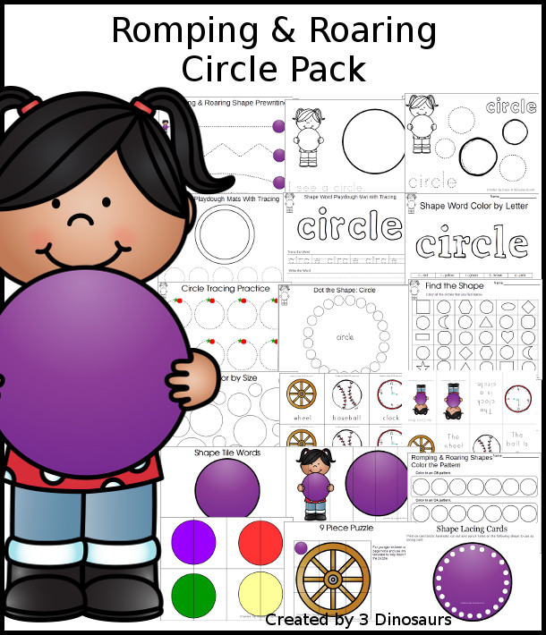 Romping & Roaring Circle Pack - $  40 pages of activities - 3Dinosaurs.com
