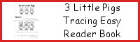 Three Little Pigs Easy Reader Book  With Tracing