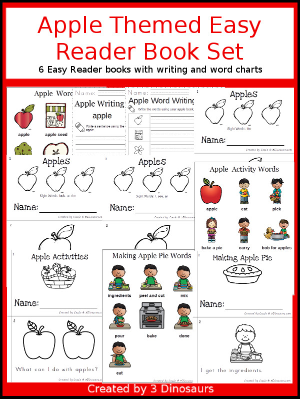 Apple Easy Reader Books: 6 books and writing activities to pick from $ - 3Dinosaurs.com
