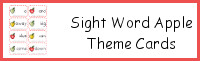 Sight Word Apple Theme Cards