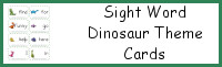 Dinosaur Theme Dolch Sight Words Cards