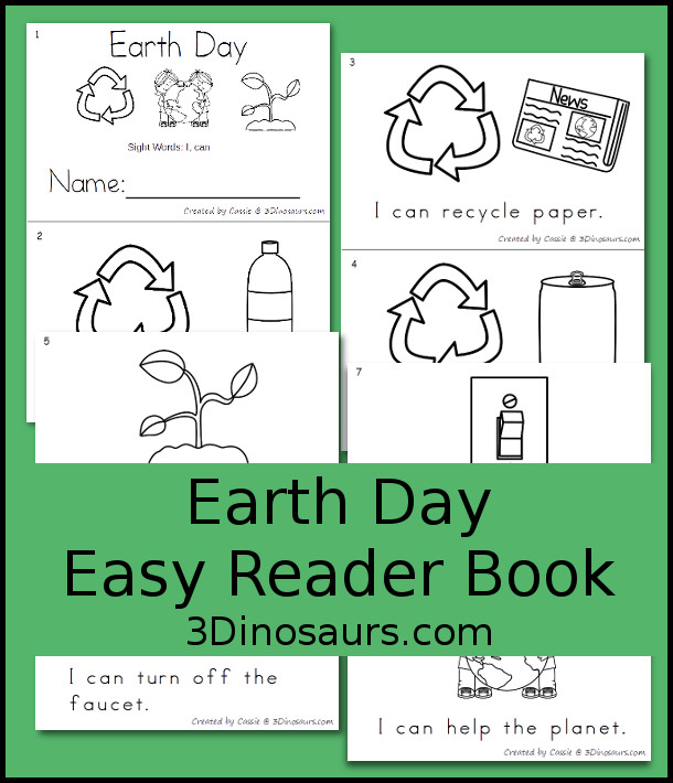 Free Earth Day Easy Reader Book - 3Dinosaurs.com