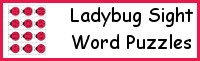 Ladybug Sight Word Puzzles