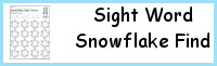 Sight Word Snowflake Find
