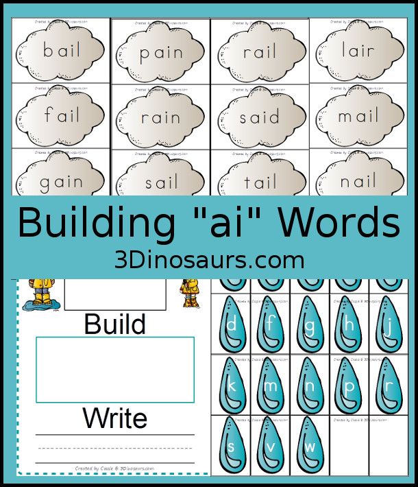 Free Rain Themed Word Buliding with 