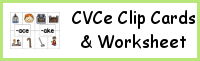 CVCe Clip Cards and Recording Worksheet
