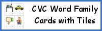 CVC Word Family Cards with Tile Letters
