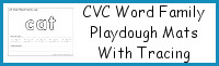 CVC Word Family Playdough Mats With Tracing