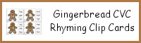 Gingerbread Man CVC Rhyming Clip Cards